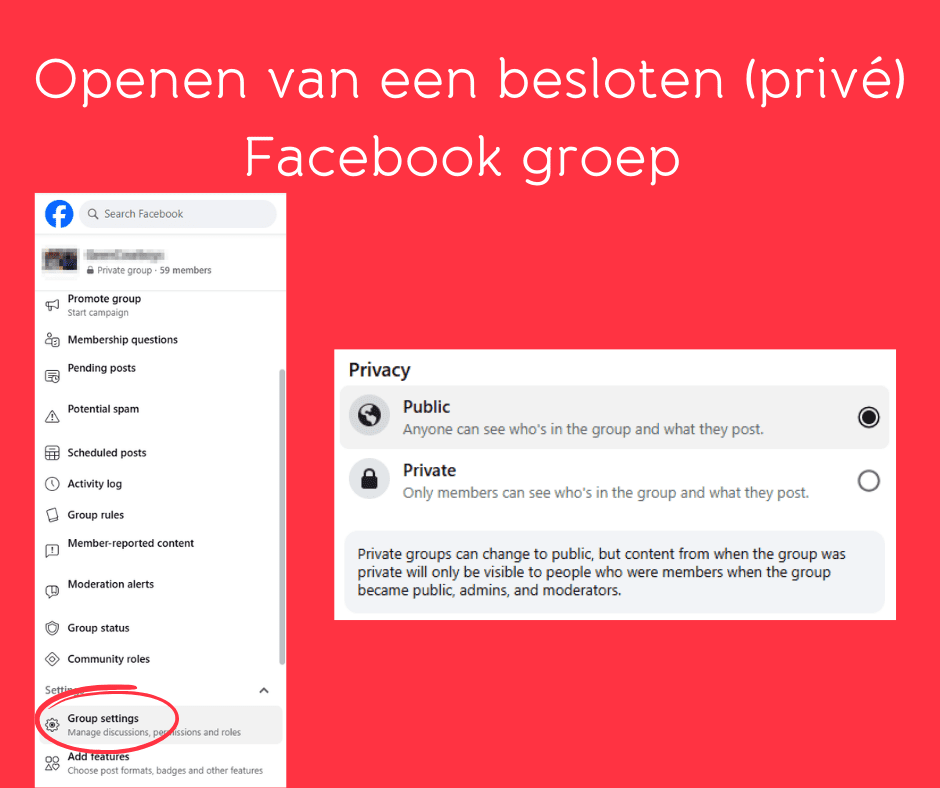 Openen van een besloten (privé) Facebook groep